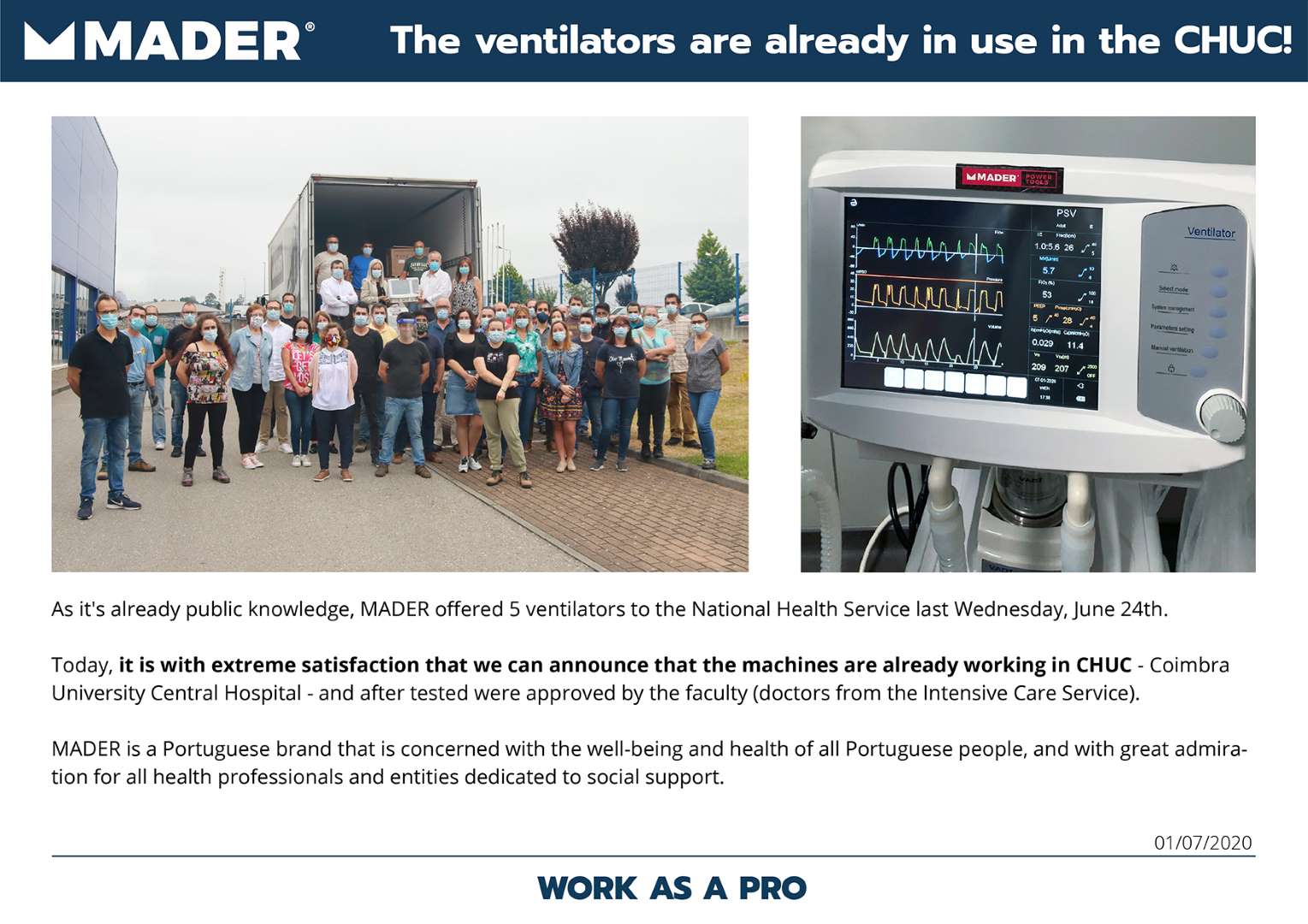 Entrega de ventiladores