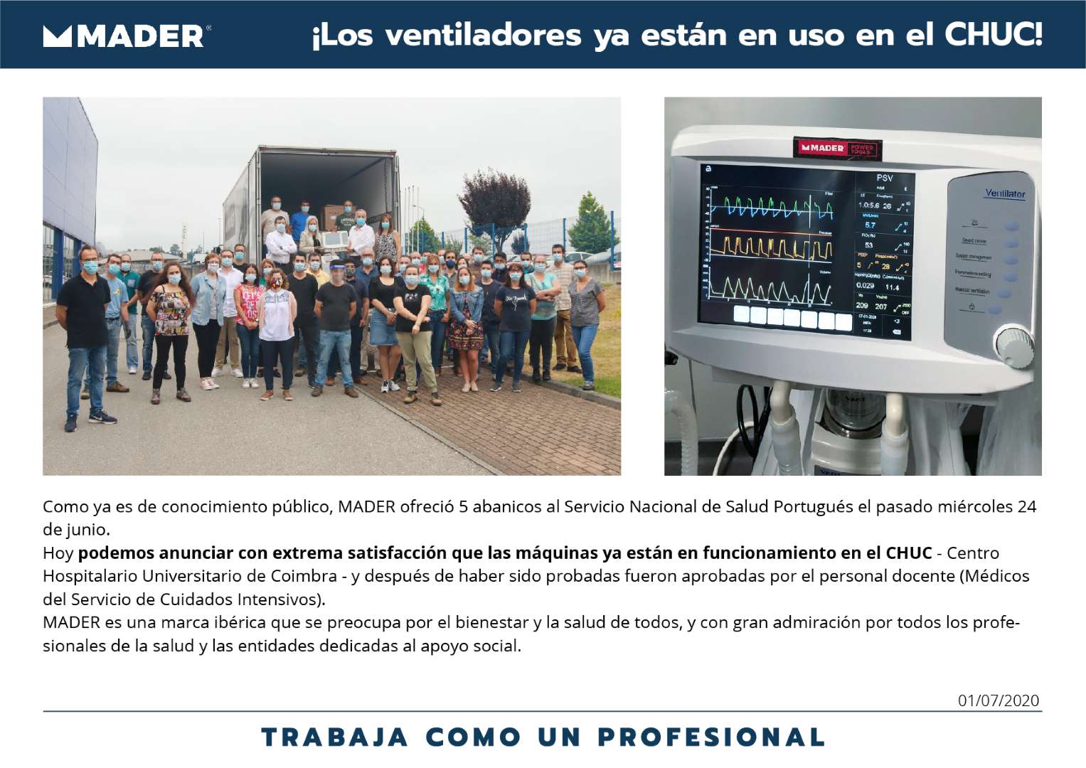 Entrega de ventiladores