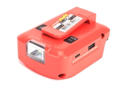 Adaptador com Lanterna, USB A + C, 18V - MADER POWER®